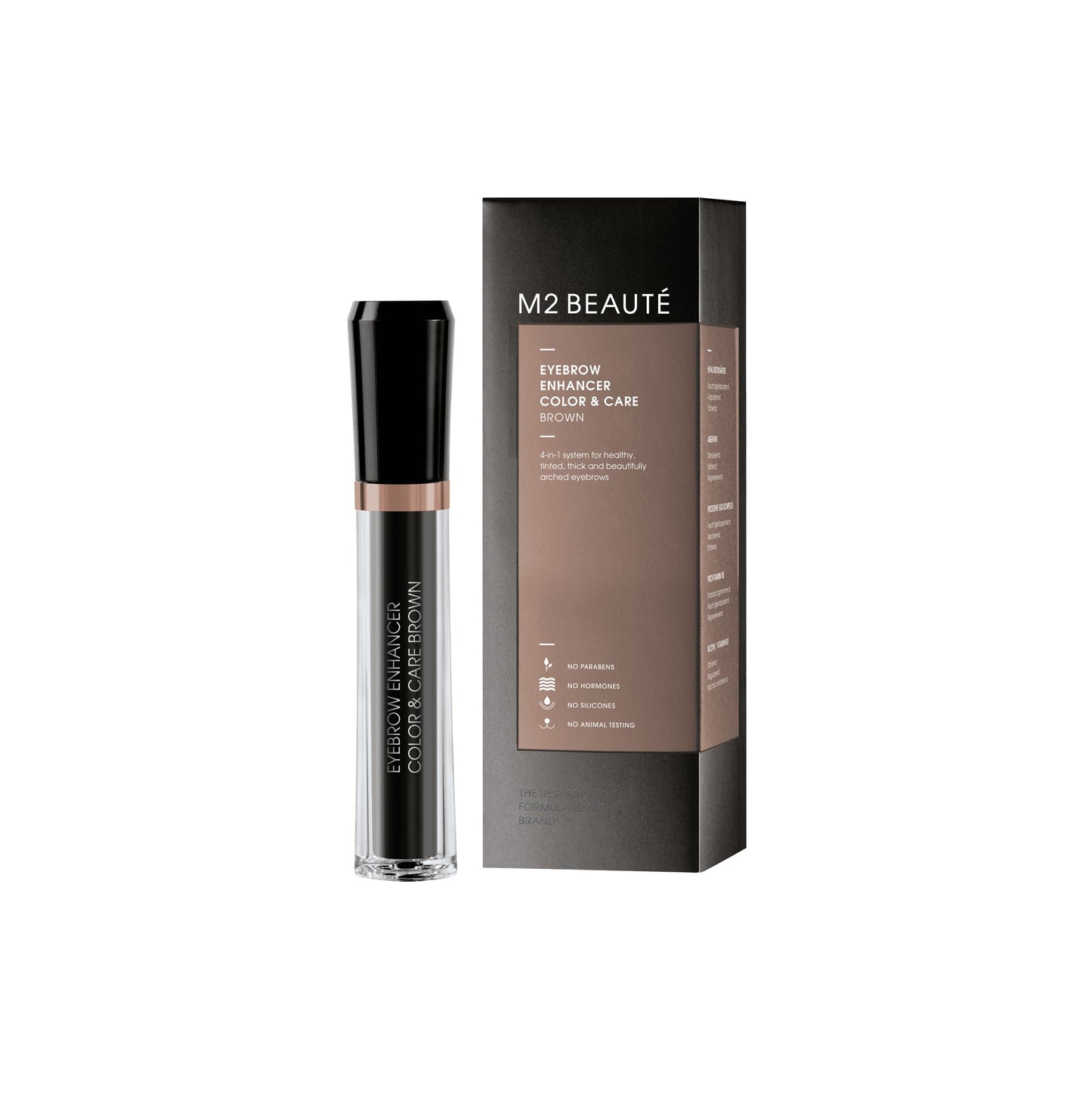 M2 BEAUTÉ Eyebrow Enhancer Color & Care Brown - Queenn