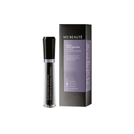 M2 BEAUTÉ Black Nano Mascara Nutrition & Natural Growth - Queenn